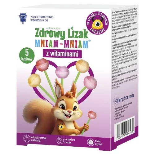 Miniaturka artykułu - Zdrowy Lizak Mniam-Mniam z witaminami - 5szt