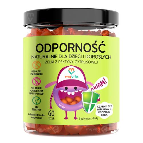 Miniaturka artykułu - MyVita Odporność Naturalne żelki dla dzieci i dorosłych, 60 szt.