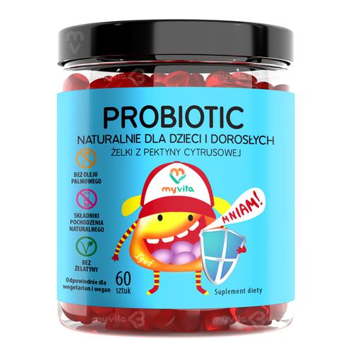 Miniaturka artykułu - MyVita Probiotic Naturalne żelki dla dzieci i dorosłych, 60 szt.