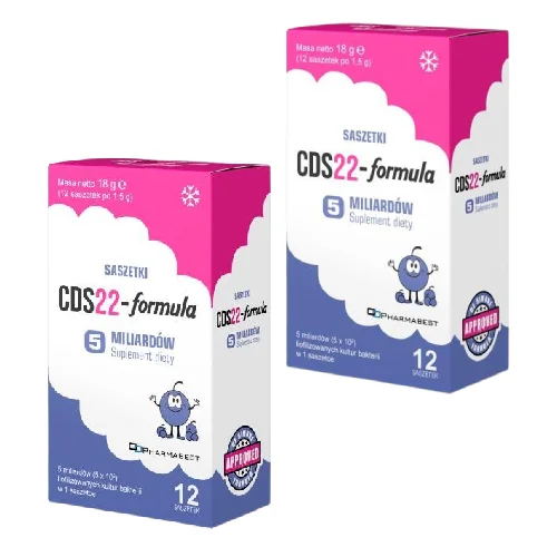 Miniaturka artykułu - Zestaw CDS22-formula 5 mld proszek do sporządzenia zawiesiny o smaku bor&oacute;wkowym, 2 x 12 sasz.
