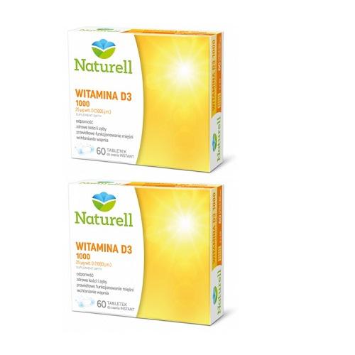 Miniaturka artykułu - Zestaw 2x Naturell Witamina D3 1000, 60 tabletek do ssania
