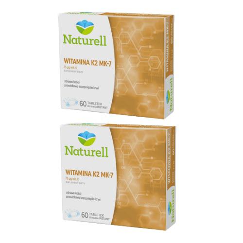 Miniaturka artykułu - Zestaw 2x Naturell Witamina K2 MK-7, 60 tabletek
