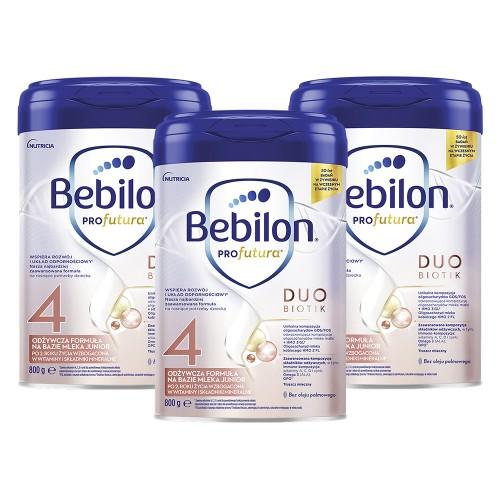 Zdjęcie produktu - Zestaw 3 x Bebilon Profutura Duobiotik 4 Odżywcza formuła na bazie mleka dla dzieci po 2. roku życia, 800 g