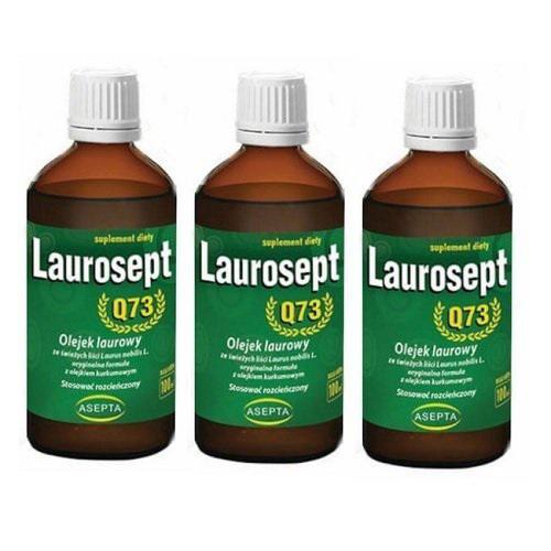 Miniaturka artykułu - Zestaw 3 x Laurosept Q73 krople, 100 ml