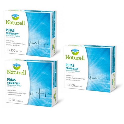 Miniaturka artykułu - Zestaw 3 x Naturell Potas organiczny, 100 tabletek