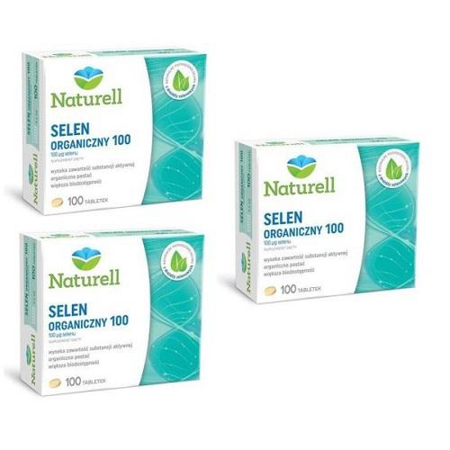 Miniaturka artykułu - Zestaw 3 x NATURELL Selen Organiczny, 100 tabletek