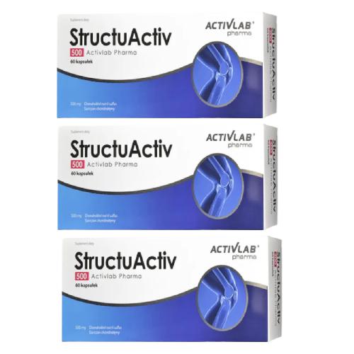 Miniaturka artykułu -  ACTIVLAB Zestaw 3x StructuActiv 500mg, 60 kapsułek 