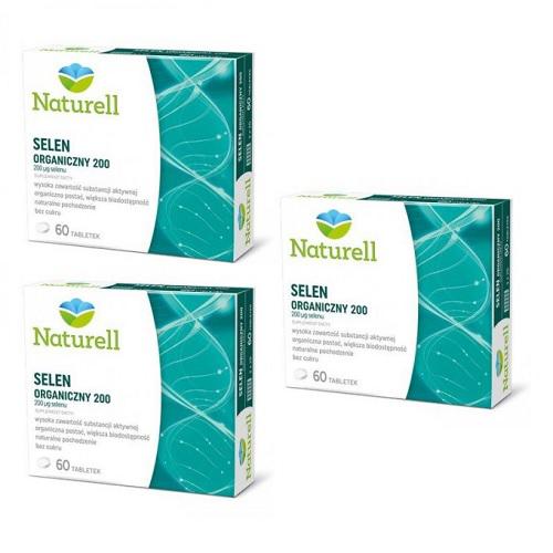 Miniaturka artykułu - Zestaw 3 xNATURELL Selen Organiczny 200, 60tabletek