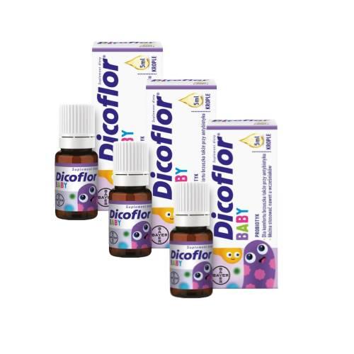 Miniaturka artykułu - Zestaw 3x Dicoflor Baby krople, 5ml