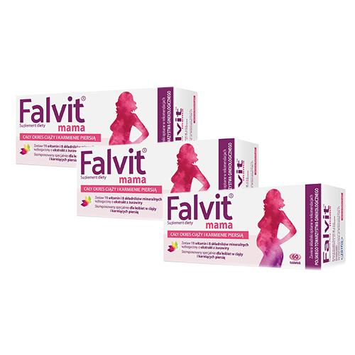 Miniaturka artykułu - Zestaw 3x FALVIT mama, 60 tabletek