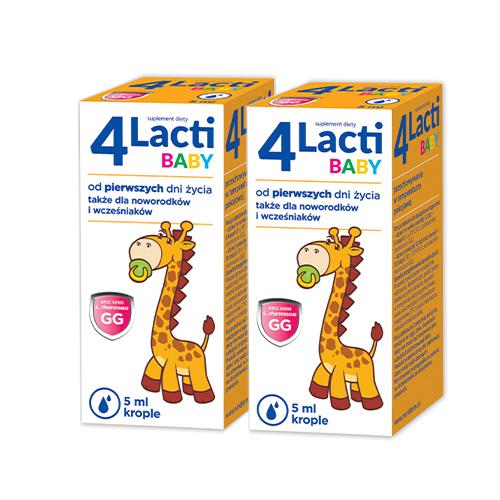 Miniaturka artykułu - Zestaw 4 LACTI BABY Krople, 2x5ml