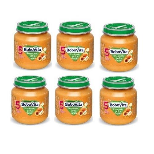 Miniaturka artykułu - ZESTAW 6 x BoboVita deserek brzoskwinie, jabłka, banany, 125g