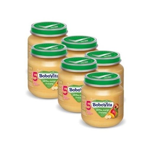 Miniaturka artykułu - ZESTAW 6 x BoboVita deserek jabłka, mango i banany, 125g