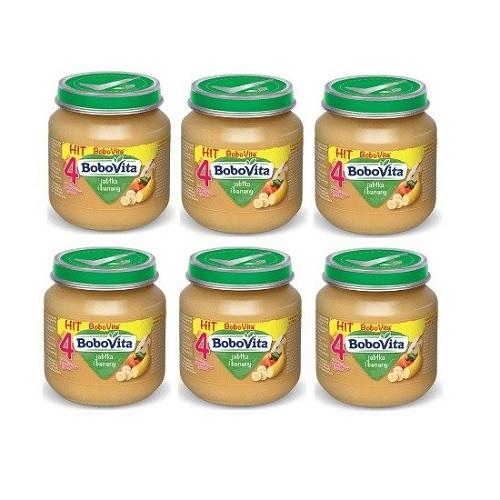 Miniaturka artykułu - ZESTAW 6 x BoboVita Jabłka i banany, 125g