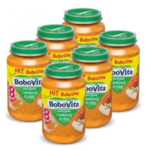 Miniaturka artykułu - ZESTAW 6 x BoboVita obiadek warzywa z delikatną rybą, 190g