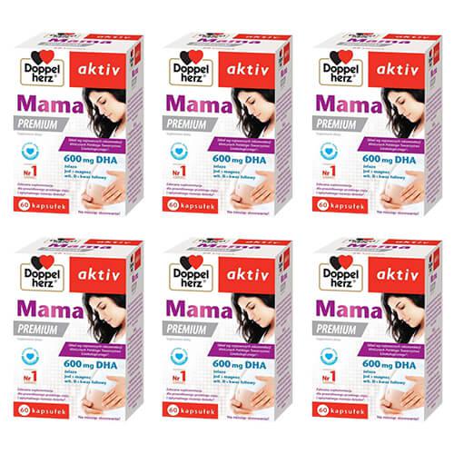 Miniaturka artykułu - Zestaw 6 x Doppelherz aktiv Mama Premium, 60 kapsułek