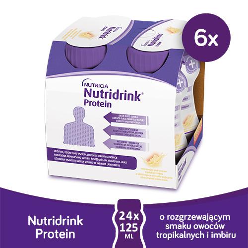 Miniaturka artykułu - Zestaw 6x Nutridrink Protein rozgrzewający owoce tropikalne i imbir, 4x125ml