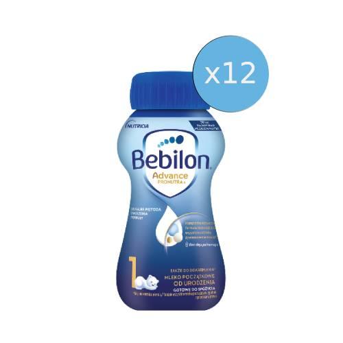 Miniaturka artykułu - Zestaw Bebilon 1 Advance Pronutra Mleko początkowe od urodzenia, 200 ml x 12 sztuk