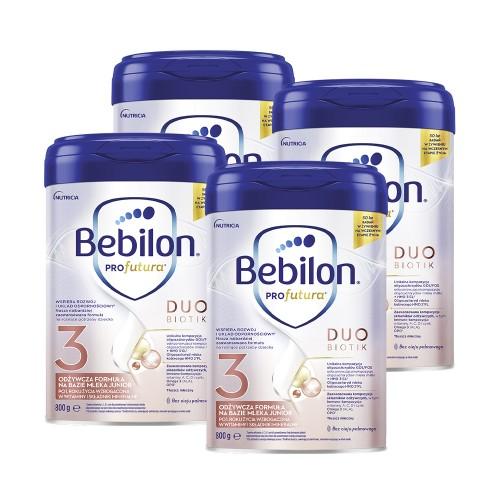 Miniaturka artykułu - Zestaw Bebilon Profutura Duobiotik 3 Formuła na bazie mleka po 1. roku życia, 4 x 800 g