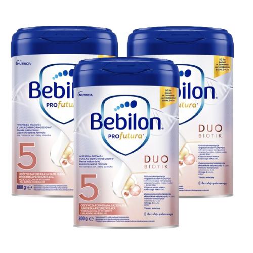 Miniaturka artykułu - Zestaw Bebilon Profutura Duobiotik 5 Formuła na bazie mleka dla przedszkolaka, 3 x 800 g