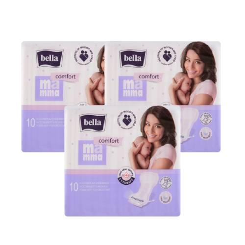 Miniaturka artykułu - Zestaw Bella Mama Comfort Podkłady poporodowe, 3 x 10 szt.