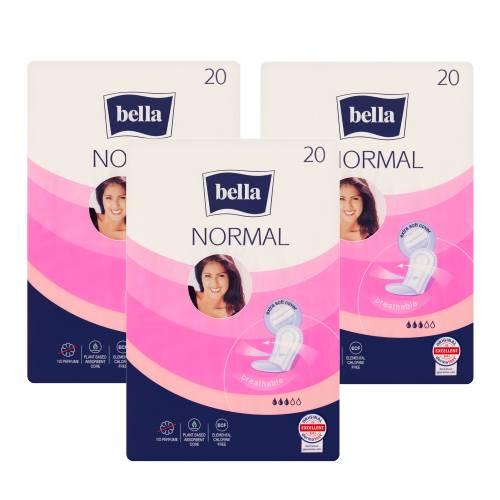 Miniaturka artykułu - Zestaw Bella Normal Podpaski higieniczne, 3 x 20 szt.