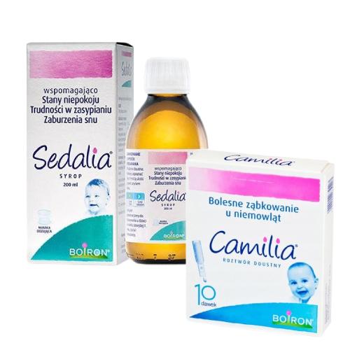 Miniaturka artykułu - Zestaw Boiron Sedalia Syrop dla dzieci, 200 ml + Camilia roztw&oacute;r doustny, 10 dawek