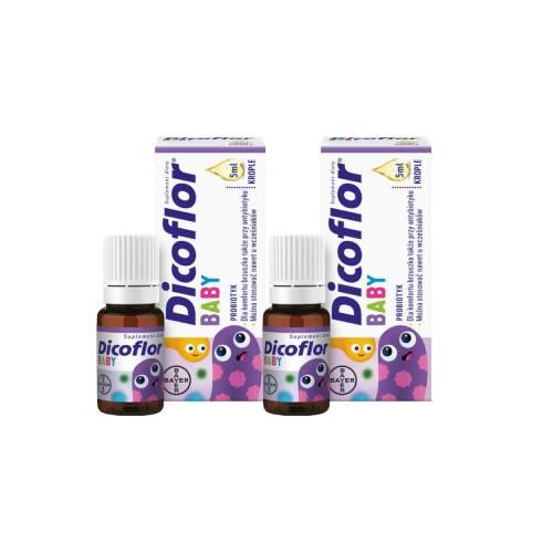 Miniaturka artykułu - Zestaw Dicoflor Baby krople, 2x 5ml 