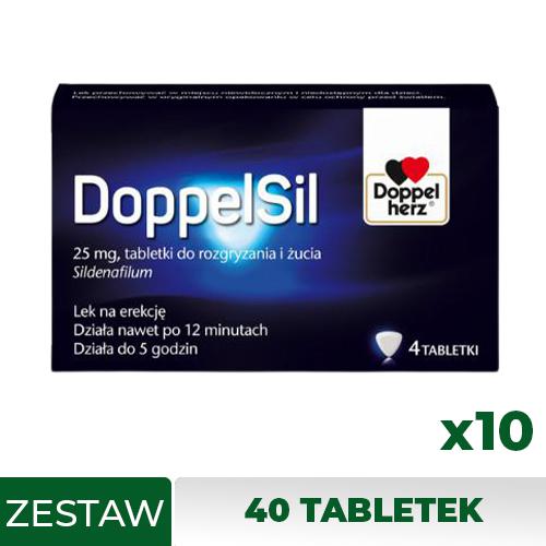 Miniaturka artykułu - Zestaw DOPPELSIL 25mg, 10 x 4 tabl. do rozgryzania i żucia