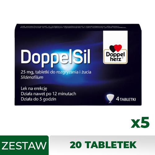 Miniaturka artykułu - Zestaw DOPPELSIL 25mg, 5 x 4 tabl. do rozgryzania i żucia