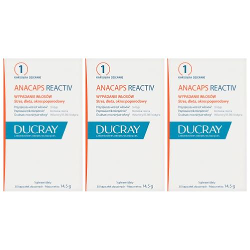 Miniaturka artykułu - Zestaw Ducray Anacaps Reactiv, 3 x 30 kaps.