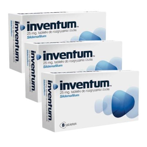 Miniaturka artykułu - Zestaw Inventum tabletki do rozgryzania i żucia 25 mg, 3 x 8 tabletek
