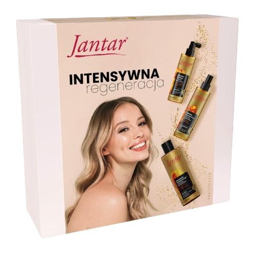 Miniaturka artykułu - FARMONA JANTAR Intensywna Regeneracja Zestaw Szampon regenerujący, 300 ml + Odżywka wcierka, 100 ml + Mgiełka regenerująca, 200 ml