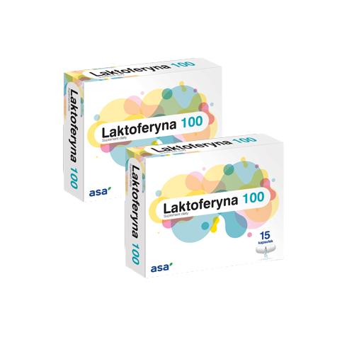 Miniaturka artykułu - Zestaw Laktoferyna 100, 2 x 15 kaps.