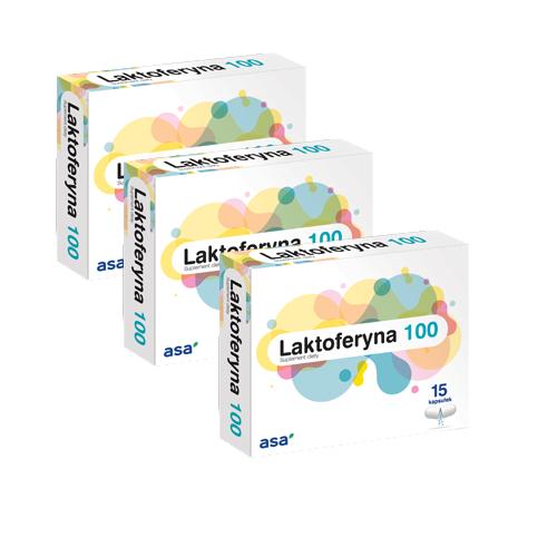 Zestaw Laktoferyna 100, 3 x 15 kaps.
