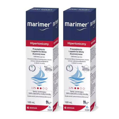 Miniaturka artykułu - Zestaw Marimer Hipertoniczny Spray do nosa, 2 x 100 ml