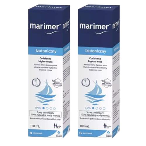 Miniaturka artykułu - Zestaw Marimer izotoniczny spray do nosa, 2 x 100 ml