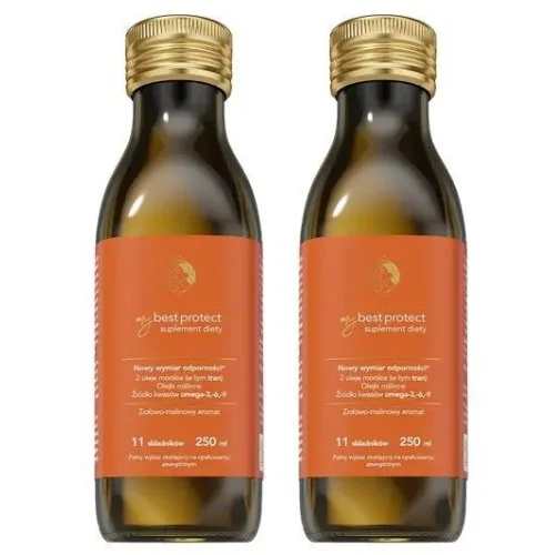 Miniaturka artykułu - Zestaw MyBestProtect Olej aromat ziołowo-malinowy, 2 x 250 ml