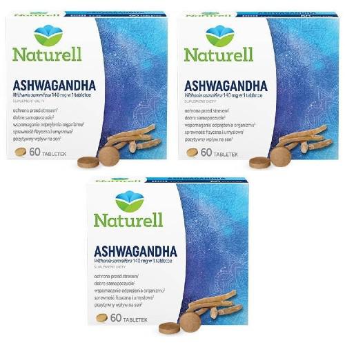 Miniaturka artykułu - Zestaw NATURELL Ashwagandha, 3x60tabl. 