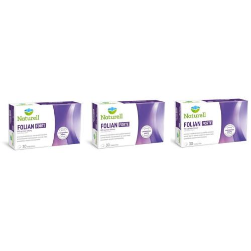 Miniaturka artykułu - Zestaw NATURELL Folian Forte, 3x30 tabletek
