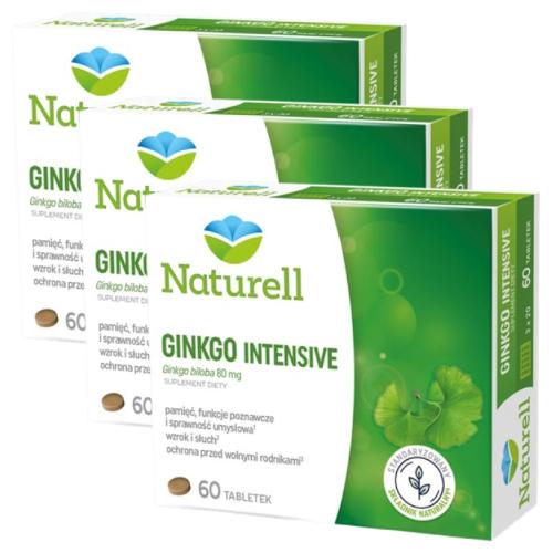 Miniaturka artykułu - Zestaw NATURELL Ginkgo Intensive, 3x60tabletek