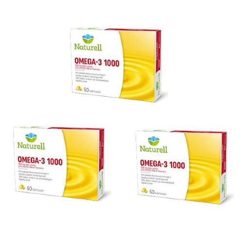 Zdjęcie produktu - Zestaw Naturell Omega-3 1000, 3 x 60 kapsułek 