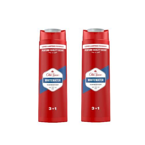 Miniaturka artykułu - Zestaw Old Spice Whitewater Żel 3w1 dla mężczyzn ciało, włosy, twarz, 2 x 400 ml