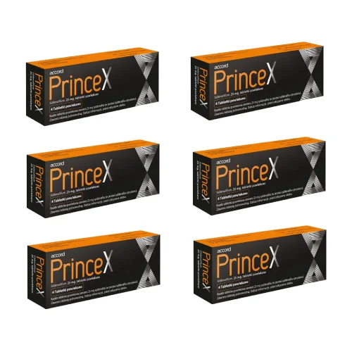 Miniaturka artykułu - Zestaw Princex 25 mg, 6 x 4 tabletki powlekane