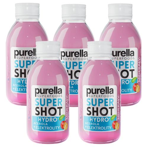 Miniaturka artykułu - Zestaw PURELLA SuperShot Hydro Acerola + Elektrolity, 5 x 100 ml