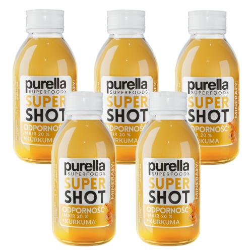 Miniaturka artykułu - Zestaw PURELLA SuperShot Odporność imbir + kurkuma, 5 x 100 ml