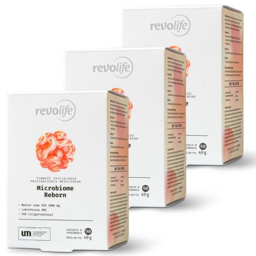 Miniaturka artykułu - Zestaw Revolife Microbiome Reborn, 3x 90 kapsułek