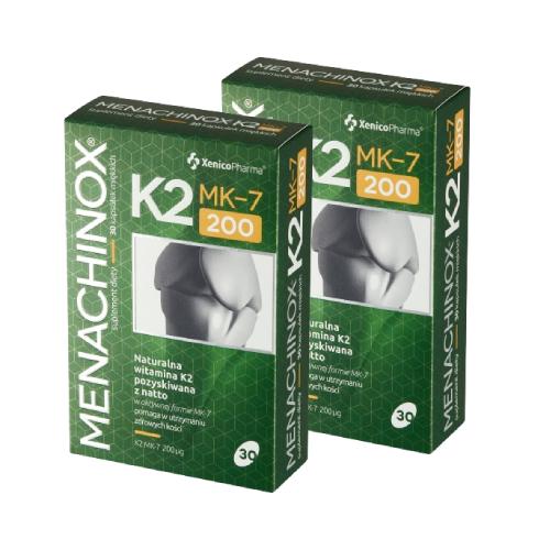 Miniaturka artykułu - Zestaw suplement&oacute;w XENICO Menachinox K2 200, 2x 30 kapsułek