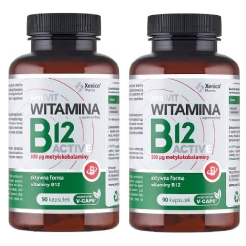 Miniaturka artykułu - Zestaw suplement&oacute;w XeniVIT Witamina B12 Active, 2x90 kapsułek