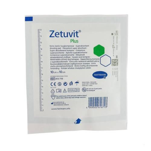 Miniaturka artykułu - ZETUVIT Plus Opatrunek jałowy 10 x 10cm, 1szt